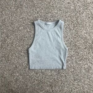 Zara Gray Sleeveless Crop Top